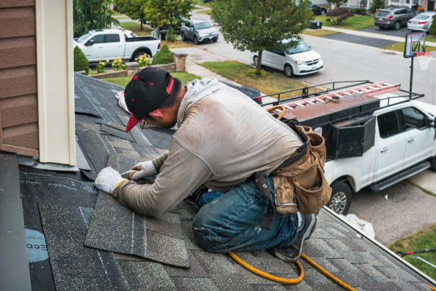 Professional Gutter Installation technician working in Concord, NC